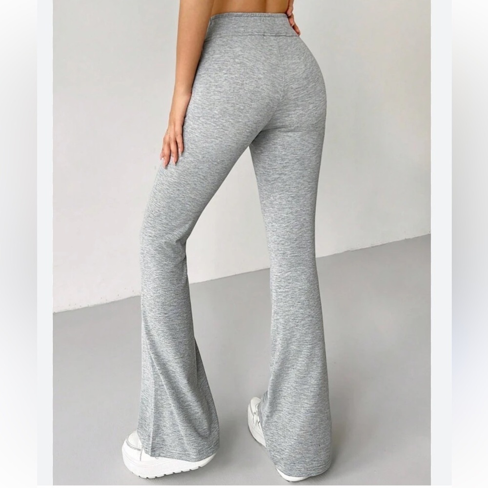 SHEIN Heather Gray Flare Leg Pants size small inseam 30“ cotton blend